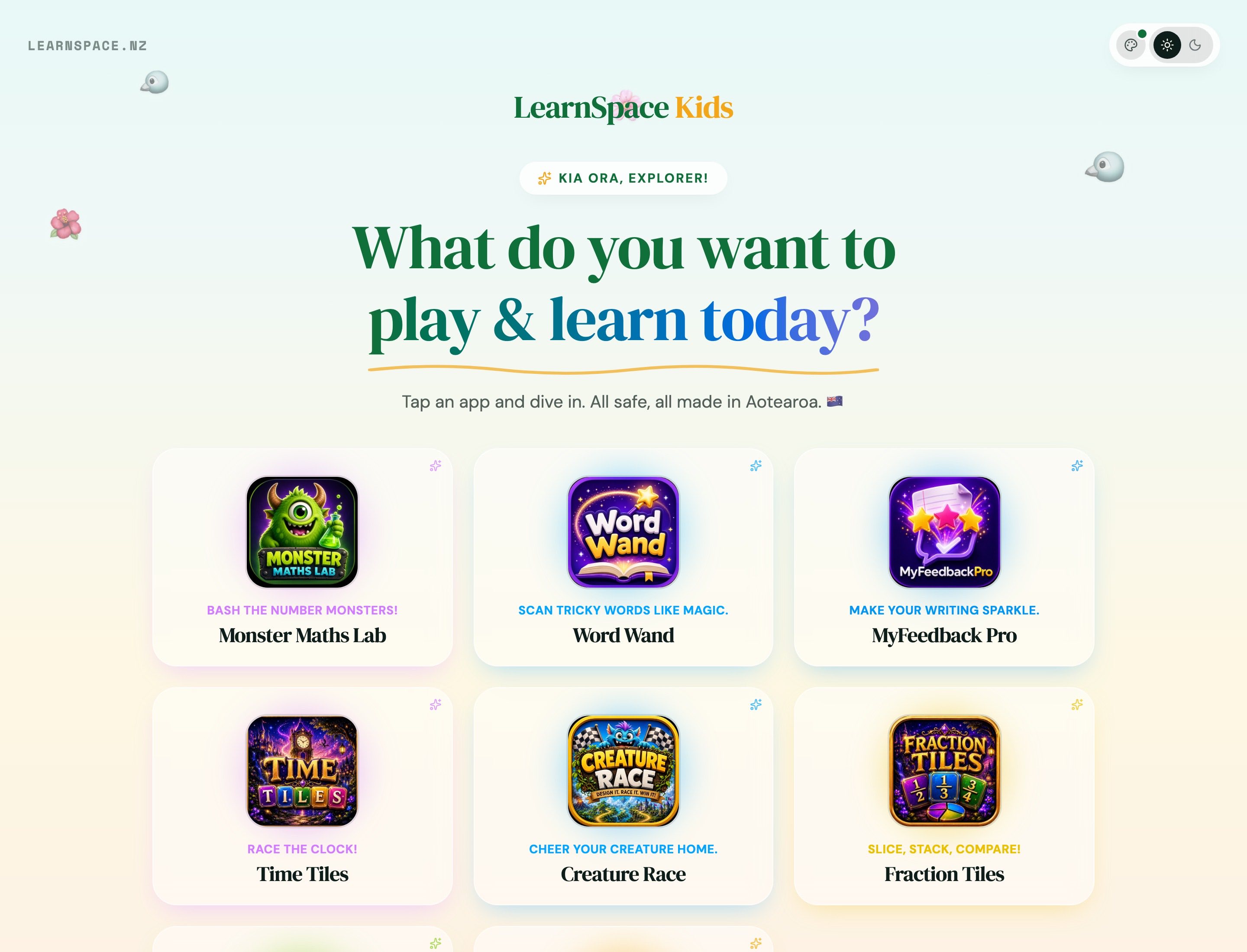 Kids Portal on a laptop in the Kiwiana theme
