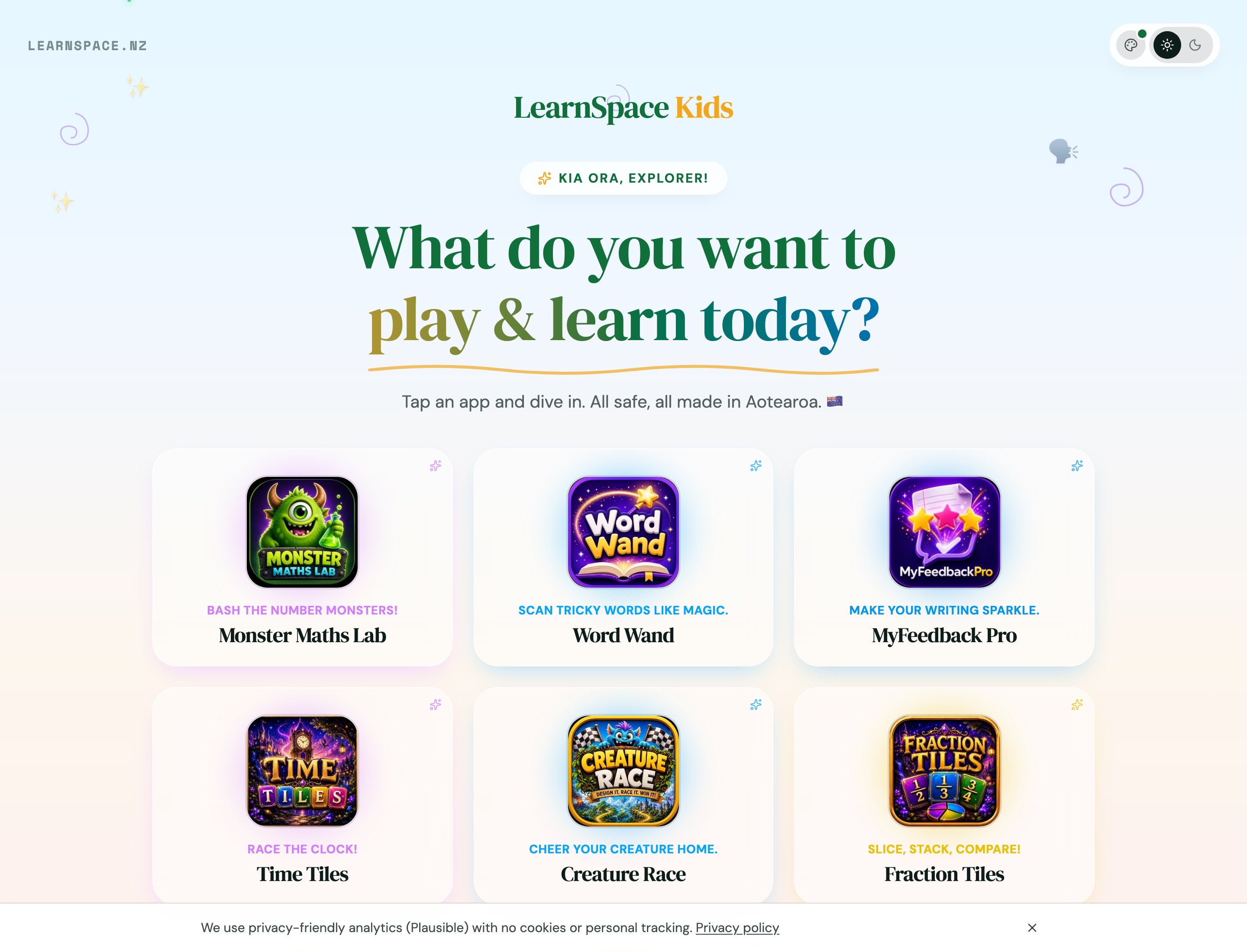 Kids Portal in the Te Wiki o te Reo Māori theme